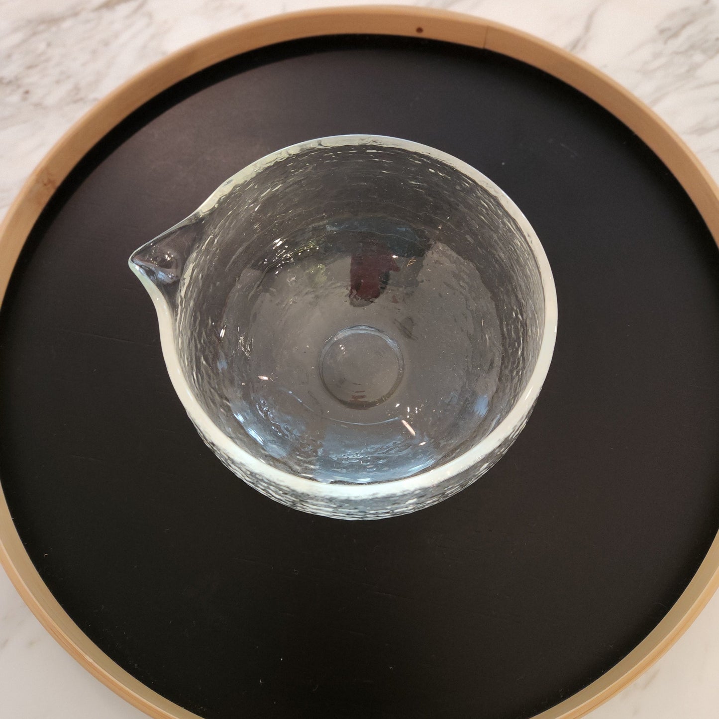 Textured Glass Matcha Bowl With Spout - HAIYATEA