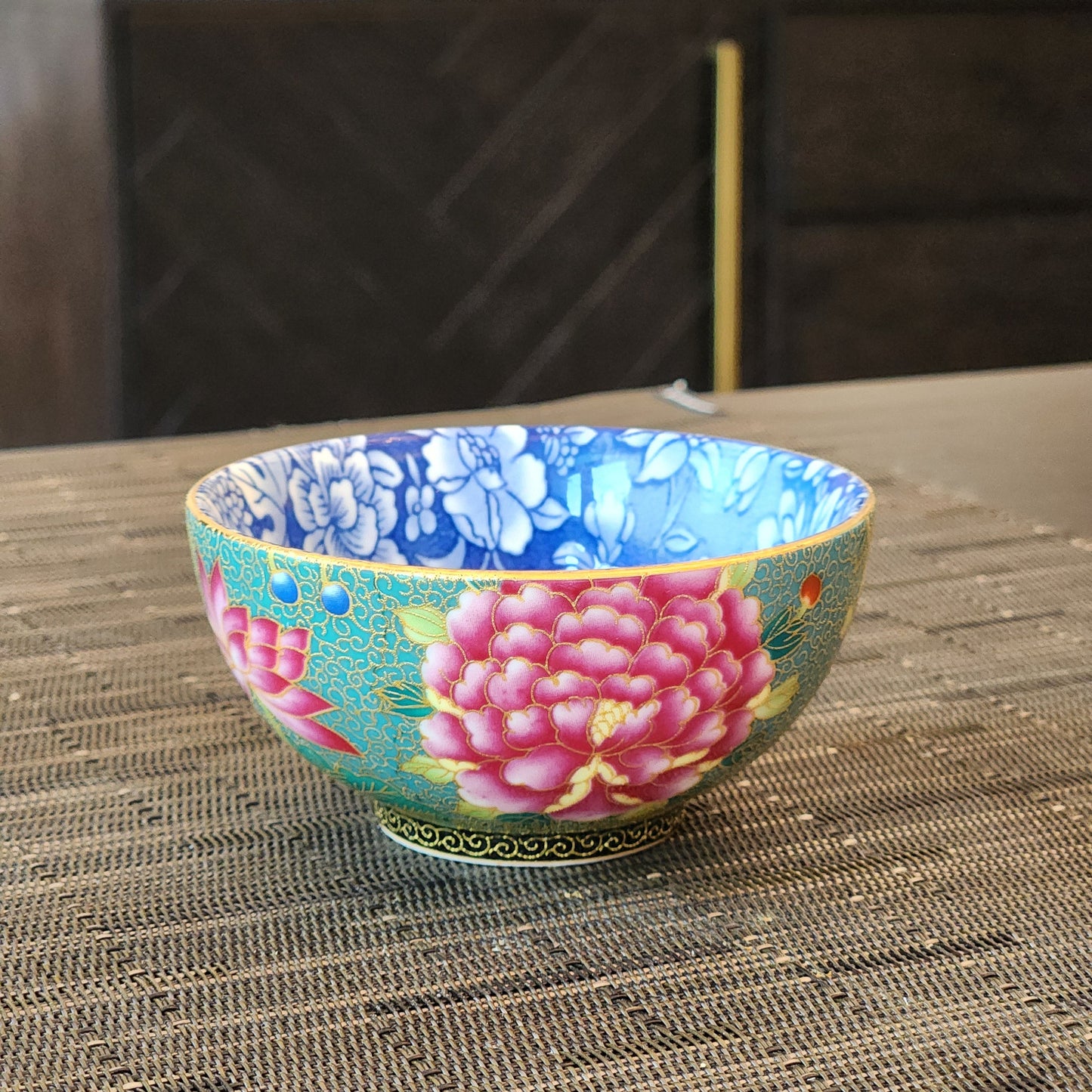 Floral painted teacups
