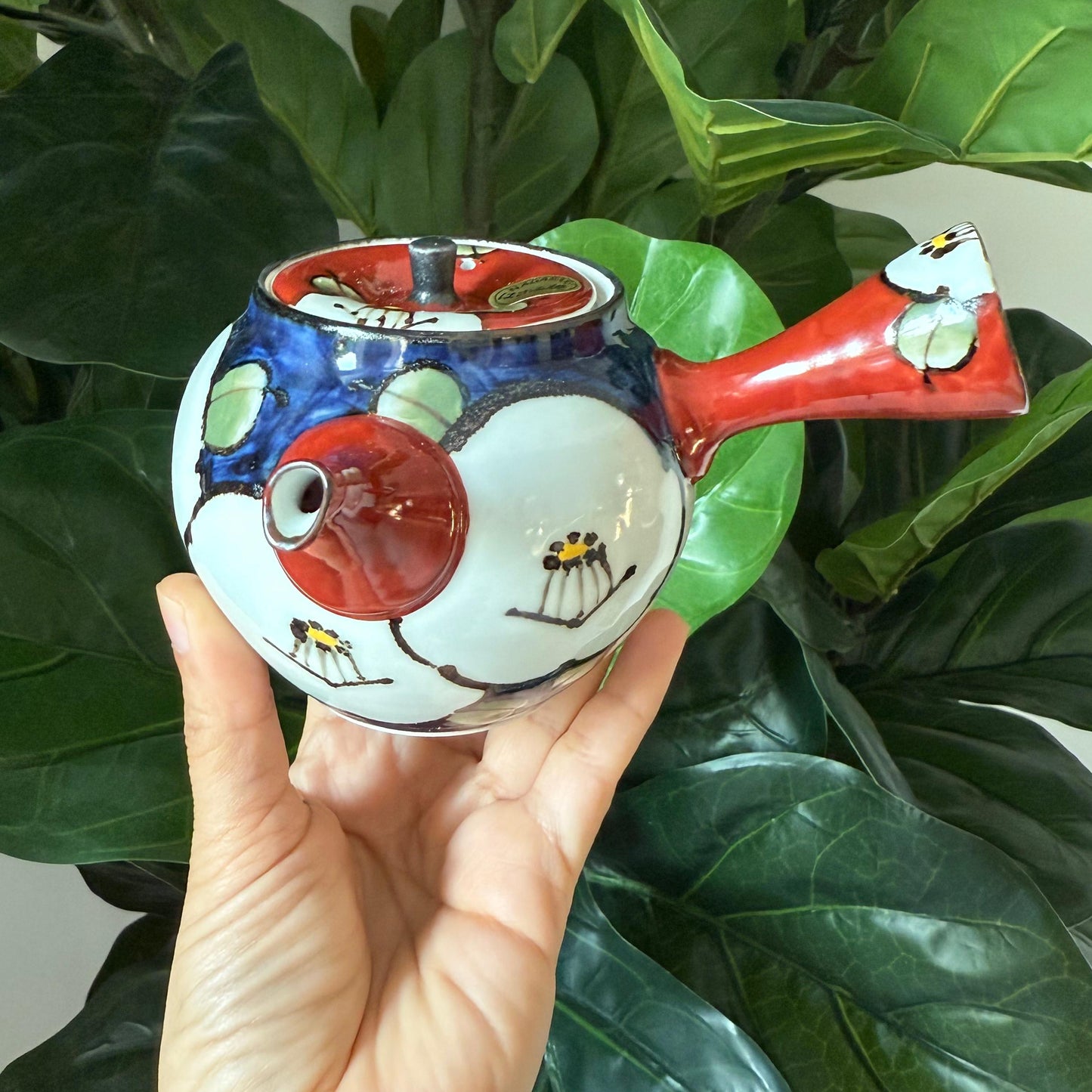 Hasami Ware Fukumine Kiln Camellia Round Teapot