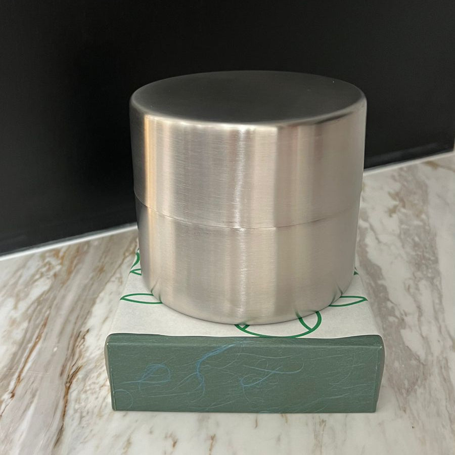 Large Stainless Steel Matcha Caddy with Sifter