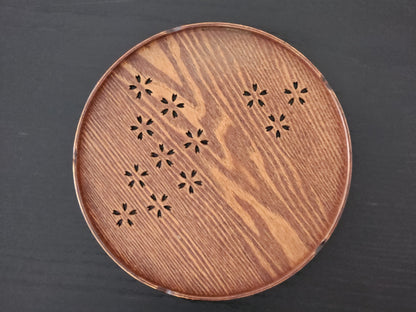 Round Wooden Tea Tray