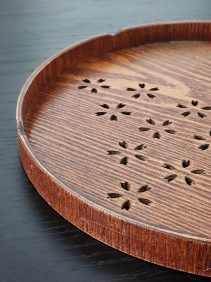 Round Wooden Tea Tray