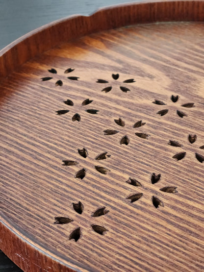 Round Wooden Tea Tray