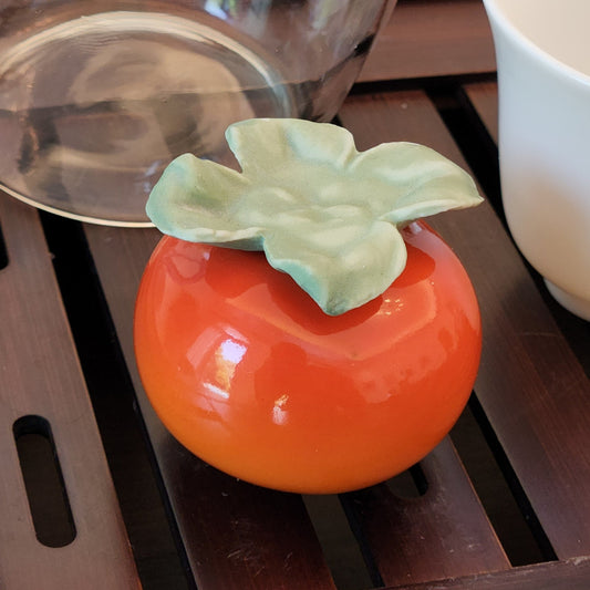 Handcrafted Persimmon Ceramic Tea Pet