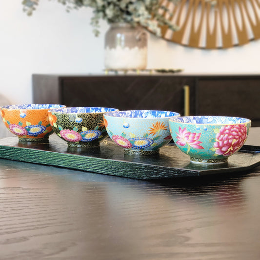 Floral painted teacups