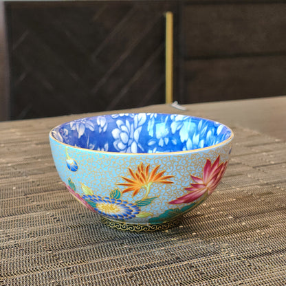 Floral painted teacups