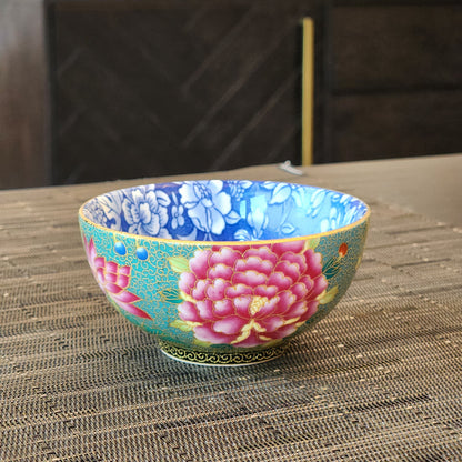 Floral painted teacups