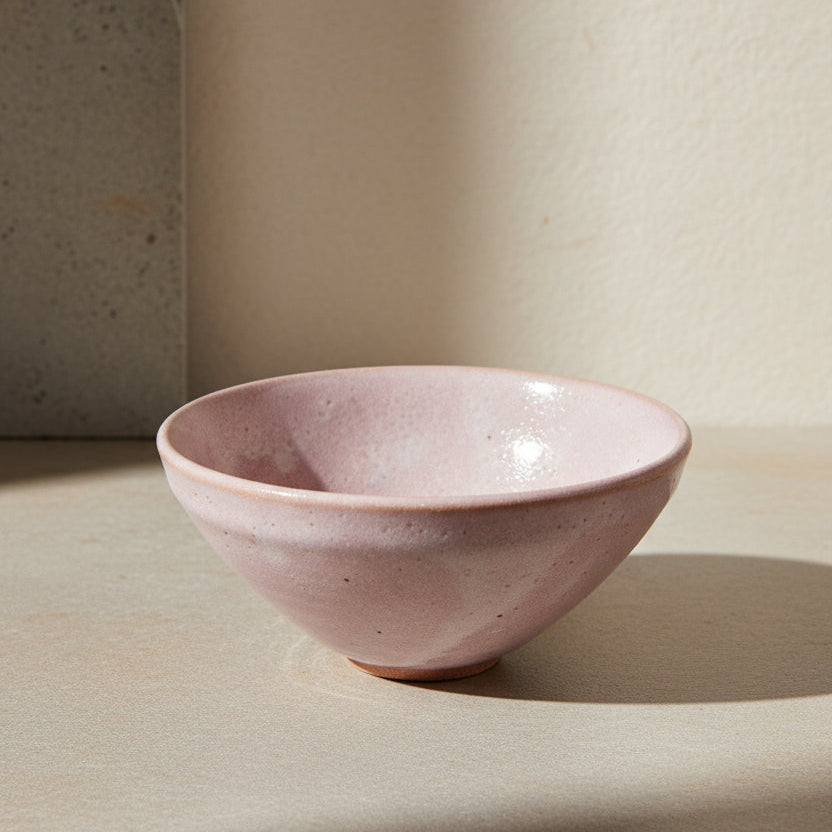 Pink Shino Natsume Matcha Bowl