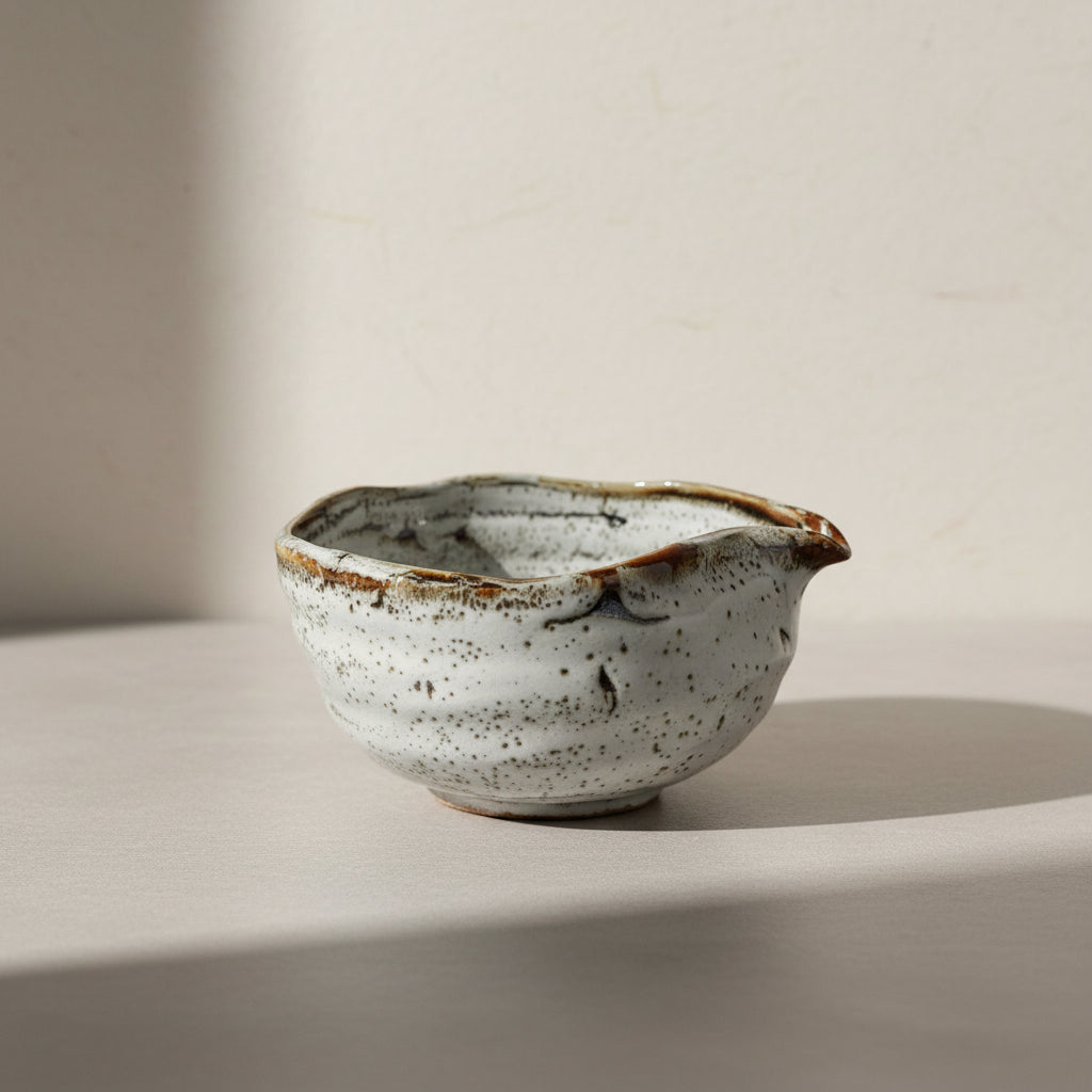 Seiangama: Yuzu White Matcha Bowl with Pouring Lip