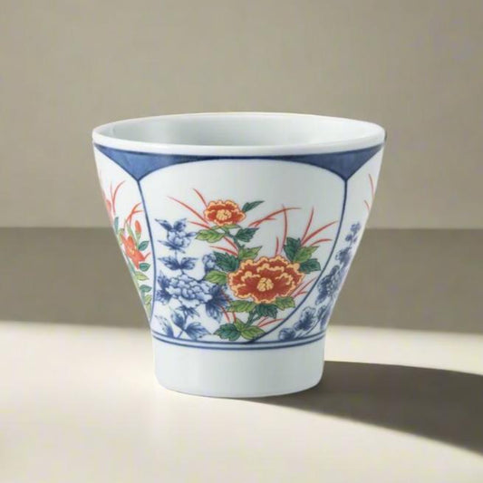 Nishiki Floral Pattern Yunomi Tea Cup