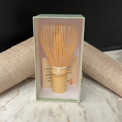 White Bamboo Usucha Chasen Whisk by 24th Gen Japanese Takayama Craftsman