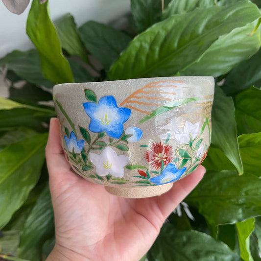 Spring Flowers Hand-painted Chawan